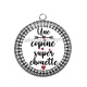 Pendentif Cabochon Argent - une copine super chouette