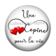 Cabochon Résine - une copine pour la vie