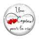 Cabochon Verre - une copine pour la vie