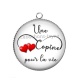 Pendentif Cabochon Argent - une copine pour la vie