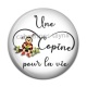 Cabochon Résine - une copine pour la vie