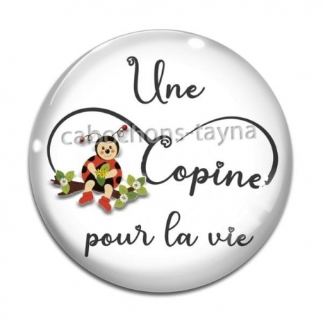 Cabochon Verre - une copine pour la vie