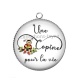 Pendentif Cabochon Argent - une copine pour la vie
