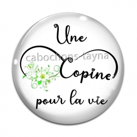 Cabochon Verre - une copine pour la vie