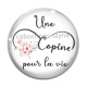 Cabochon Verre - une copine pour la vie