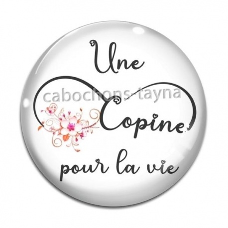 Cabochon Verre - une copine pour la vie
