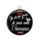 Pendentif Cabochon Argent - je m'en fou je suis une connasse