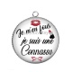 Pendentif Cabochon Argent - je m'en fou je suis une connasse