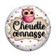 Cabochon Verre - chouette connasse