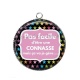 Pendentif Cabochon Argent - pas facile d'être une connasse mais ça va je gère
