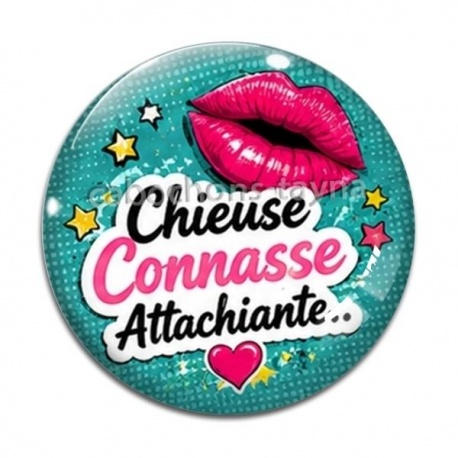 Cabochon Verre - chieuse connasse attachiante