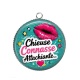 Pendentif Cabochon Argent - chieuse connasse attachiante
