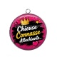 Pendentif Cabochon Argent - chieuse connasse attachiante