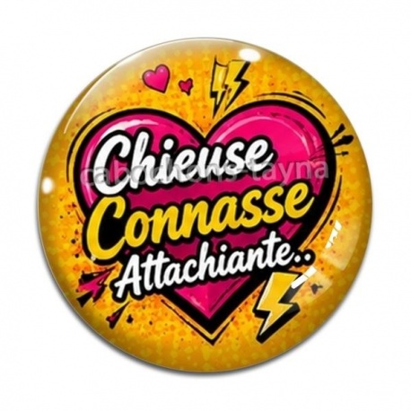Cabochon Verre - chieuse connasse attachiante