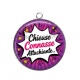 Pendentif Cabochon Argent - chieuse connasse attachiante