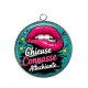 Pendentif Cabochon Argent - chieuse connasse attachiante