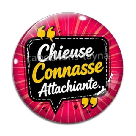 Cabochon Verre - chieuse connasse attachiante