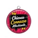 Pendentif Cabochon Argent - chieuse connasse attachiante
