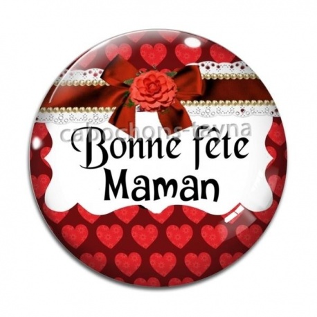 Cabochon Verre - bonne fête maman
