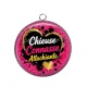 Pendentif Cabochon Argent - chieuse connasse attachiante