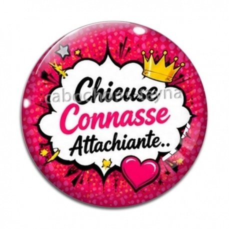 Cabochon Verre - chieuse connasse attachiante