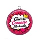 Pendentif Cabochon Argent - chieuse connasse attachiante