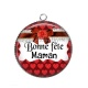 Pendentif Cabochon Argent - bonne fête maman