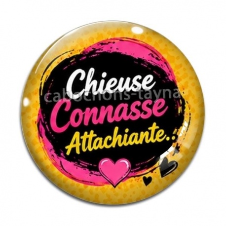 Cabochon Verre - chieuse connasse attachiante