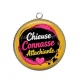 Pendentif Cabochon Argent - chieuse connasse attachiante