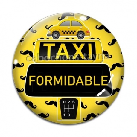 Cabochon Verre - taxi formidable
