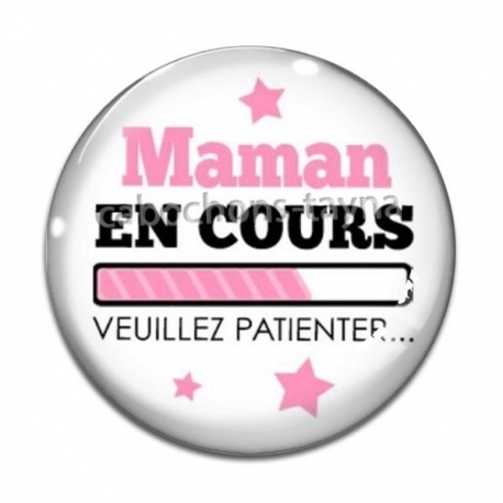 Cabochon Verre - maman en cours 