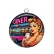 Pendentif Cabochon Argent - pin up
