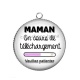 Pendentif Cabochon Argent - maman en cours 