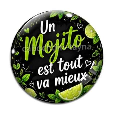 Cabochon Verre - un mojito est tout va mieux