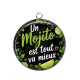 Pendentif Cabochon Argent - un mojito est tout va mieux