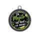 Pendentif Cabochon Argent - un mojito est tout va mieux