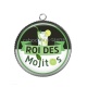 Pendentif Cabochon Argent - roi des mojitos