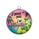 Pendentif Cabochon Argent - j'peux pas j'ai mojito