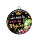 Pendentif Cabochon Argent - je suis la reine des mojitos