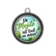 Pendentif Cabochon Argent - un mojito est tout va mieux