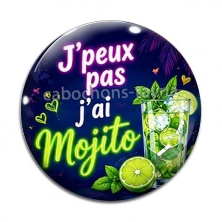 Cabochon Verre - j'peux pas j'ai mojito