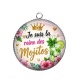 Pendentif Cabochon Argent - je suis la reine des mojitos