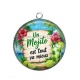 Pendentif Cabochon Argent - un mojito est tout va mieux