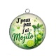 Pendentif Cabochon Argent - j'peux pas j'ai mojito