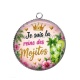 Pendentif Cabochon Argent - je suis la reine des mojitos