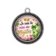 Pendentif Cabochon Argent - je suis la reine des mojitos