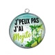 Pendentif Cabochon Argent - j'peux pas j'ai mojito