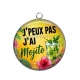 Pendentif Cabochon Argent - j'peux pas j'ai mojito