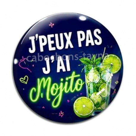 Cabochon Verre - j'peux pas j'ai mojito