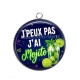 Pendentif Cabochon Argent - j'peux pas j'ai mojito